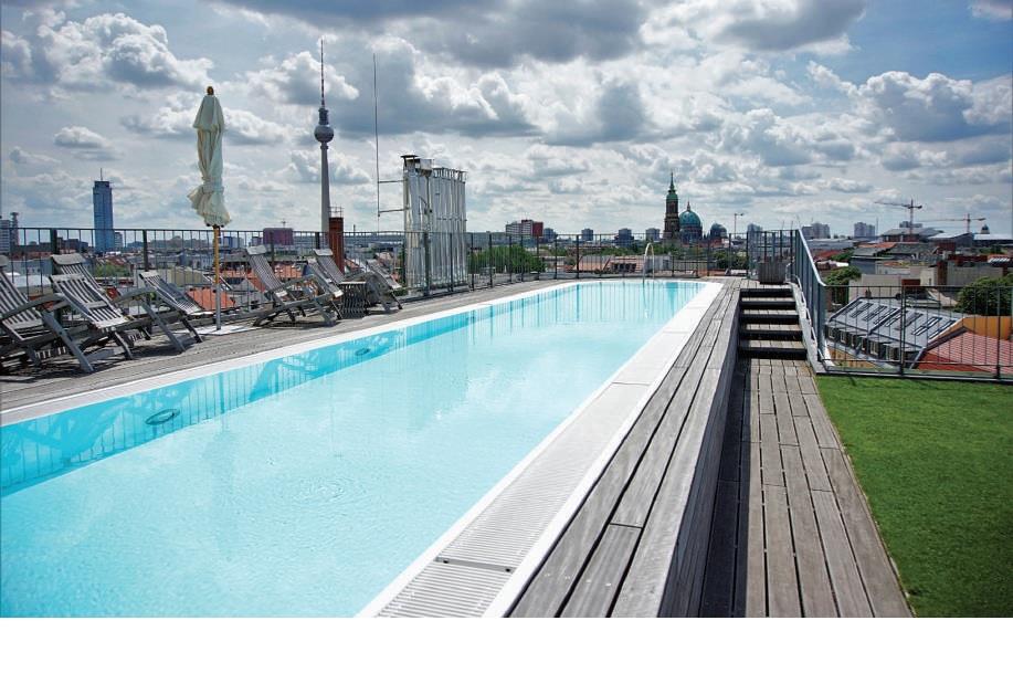 The exterior and pool in a Mitte penthouse
